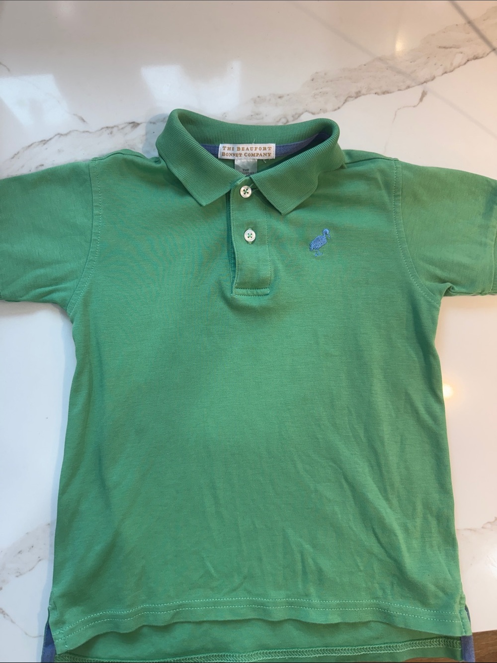 The Beaufort Bonnet Company Light Green Boys' Polo with Blue Logo